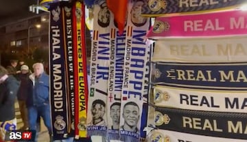 Kylian Mbappé is playing with PSG until the end of the season, but his face is already on the scarves on sale at Real Madrid’s Santiago Bernabéu stadium.