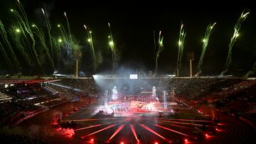 Pan-Am Games - Santiago 2023 - Opening Ceremony - Estadio Nacional, Santiago, Chile - October 20, 2023 General view of fireworks during the Opening Ceremony REUTERS/Dylan Martinez