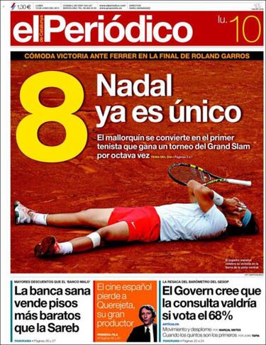 Reconocimiento unánime de la prensa a la gesta de Rafa Nadal