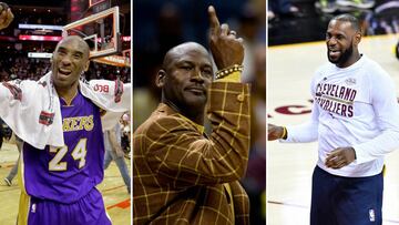 Kobe Bryant, Michael Jordan y LeBron James,