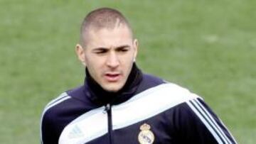 Benzema en el entrenamiento