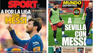 Portadas de los diarios Sport y Mundo Deportivo del d&iacute;a 30 de marzo de 2018.