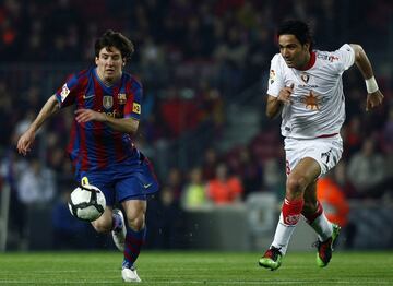 El 24 de marzo de 2010 ante el Osasuna en partido de Liga.