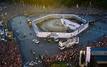 La Cibeles recibe a los campeones de la Champions