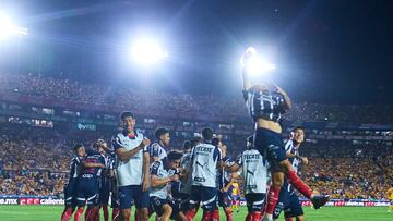 Sergio Ramos celebrates his goal 0-1 of Monterrey during the 15th round match between Tigres UANL and Monterrey as part of the Liga BBVA MX, Torneo Clausura 2025 at Universitario Stadium, on April 12, 2025 in Monterrey, Nuevo Leon, Mexico.