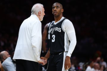 Otro base veterano que no ha ganado el anillo tambi¨¦n cambi¨® de franquicia. Chris Paul firm¨® un a?o los Spurs tras terminar su contrato con Golden State Warriors.
Victor Wembanyama tendr¨¢ un base de lujo en su segunda temporada en la NBA.