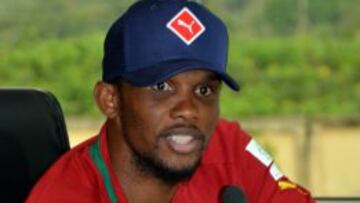 Eto'o, durante una conferencia de prensa.