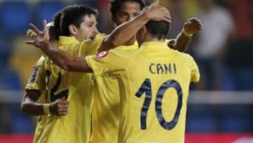 El Villarreal celebra un gol