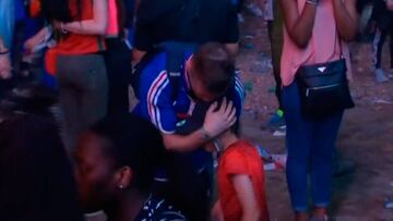 Portuguese boy consoles devastated Frenchman with hug