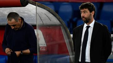 Agnelli, junto a Sarri.