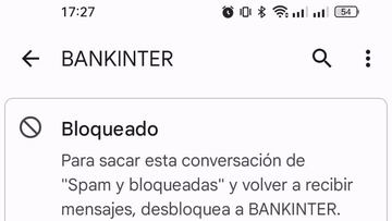 Captura de un SMS fraudulento en el que se suplanta la identidad de Bankinter