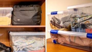 Cajas apilables de plástico para el almacenamiento de la ropa de Acan Tradineur en Amazon