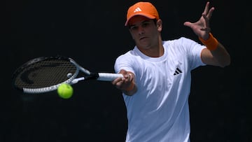 Rafael Jodar, durante su partido contra Jakub Mensik en el Open de Australia.