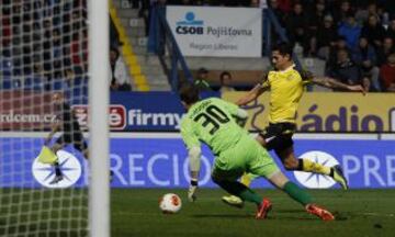 Slovan Liberec-Sevilla. Vitolo marca el 1-1.