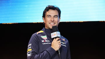 Sergio Pérez, en la presentación de Red Bull en Nueva York.