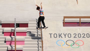 TOKYO, JAPAN - JULY 25: Yuto Horigome of Team Japan competes at the Skateboarding Men's Street Prelims on day two of the Tokyo 2020 Olympic Games at Ariake Urban Sports Park on July 25, 2021 in Tokyo, Japan. (Photo by Ezra Shaw/Getty Images)