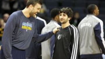 Marc Gasol y Ricky Rubio, volverán a verse las caras esta noche.