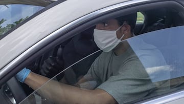 Joel Robles, a su llegada a la ciudad deportiva.