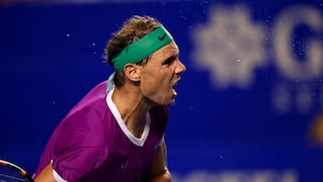 Rafael Nadal durante un partido en el Abierto Mexiano de Acapulco