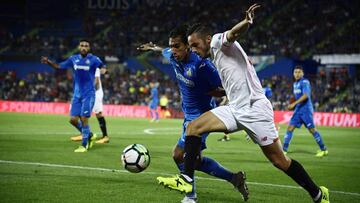 Sarabia, durante sus minutos en Getafe,