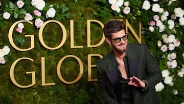 Andrew Garfield en la alfombra roja de los Golden Globes.