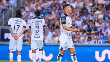 Federico Lertora of Queretaro during the 4th round match between Monterrey and Queretaro as part of the Liga BBVA MX, Torneo Apertura 2024 at BBVA Bancomer Stadium on July 20, 2024 in Monterrey, Nuevo Leon, Mexico.