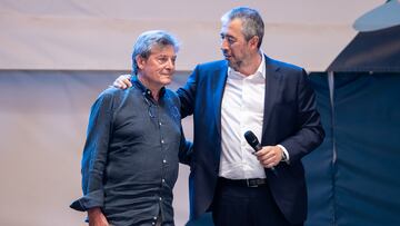 Fernando Galindo e Ignacio Triana, antiguo y nuevo presidente del Movistar Estudiantes.