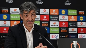 Roma (Italy), 22/01/2025.- Real Sociedad's coach Imanol Alguacil attends a press conference, in Rome, Italy, 22 January 2025. Real Sociedad will face SS Lazio in their UEFA Europa League soccer match on 23 January 2025. (Italia, Roma) EFE/EPA/MAURIZIO BRAMBATTI
