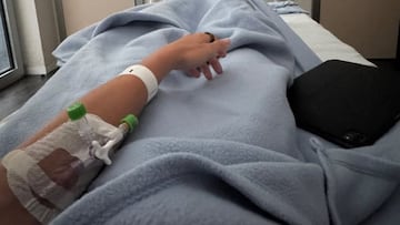 Foto de Aitana en el hospital.