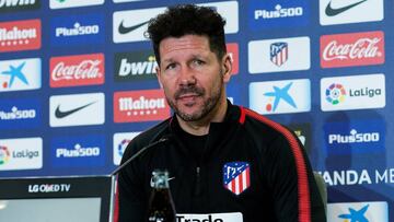 Simeone en rueda de prensa.