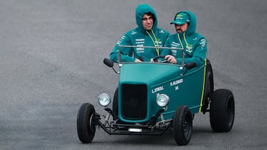 Lance Stroll y Fernando Alonso.