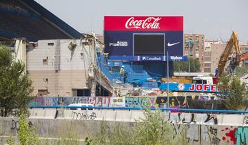 Aspecto de la demolición del Estadio Vicente Calderón a 24 de julio de 2019.

