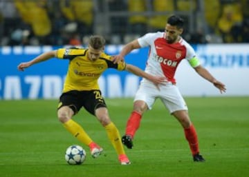 Imágenes de la primera vez de Falcao en Signal Iduna Park y su segunda en Alemania en competencias europeas.