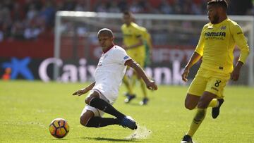 Mariano durante el partido entre el Sevilla y el Villarreal de LaLiga Santander