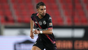 Jul 29, 2025; Harrison, New Jersey, USA; Puebla forward Ricardo Marin (19) runs up field during the second half against New York City FC at Sports Illustrated Stadium. Mandatory Credit: Vincent Carchietta-Imagn Images