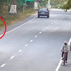 Graban el ataque a traición de un leopardo a un ciclista