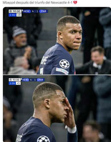 El PSG fue goleado y los memes no perdonan a Mbappé 