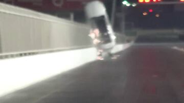 Spectacular drag racing crash but Di Grassi jokes: "Wanna fly away"