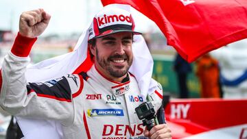 AUTO - 24 HEURES DU MANS 2019 RACE PART 2
ALONSO Fernando (spa), Toyota TS050 hybrid lmp1 team Toyota Gazoo racing, portrait, winner during the 2019 Le Mans 24 hours race, from June 15 to 16 at Le Mans circuit, France - Photo Antonin Vincent / DPPI
16/06/2019