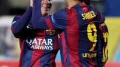 Messi y Luis Suárez brillan en la goleada del Barcelona