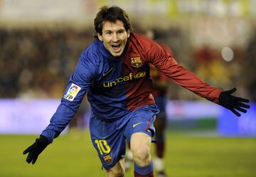 Messi marcaba el gol número 5000 del Barça el 1 de febrero de 2009 en un partido contra el Racing con tan solo 22 años.
