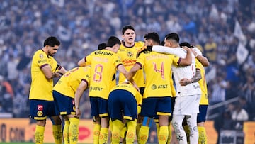 Players of America during the final second-leg match between Monterrey and America as part of the Torneo Apertura 2024 Liga MX at BBVA Bancomer Stadium, on December 15, 2024 in Monterrey, Nuevo Leon, Mexico.