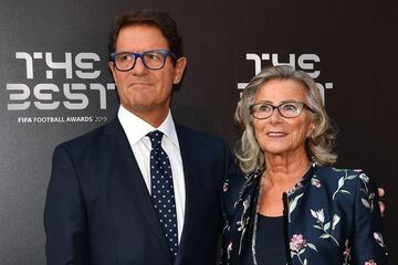 El entrenador italiano Fabio Capello su mujer Laura Ghisi.