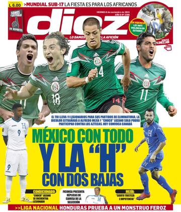 Las 28 portadas más incendiarias del diario Diez contra la Selección Mexicana