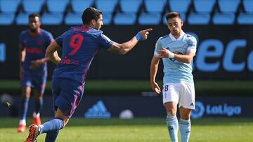 Luis Su&aacute;rez celebra el 0-1 en el Celta-Atl&eacute;tico.