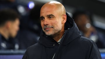 MANCHESTER (United Kingdom), 25/11/2025.- Manchester City's manager Pep Guardiola smiles ahead of the UEFA Champions League league phase match between Manchester City and Bayer Leverkusen in Manchester, Britain, 25 November 2025. (Liga de Campeones, Reino Unido) EFE/EPA/ASH ALLEN