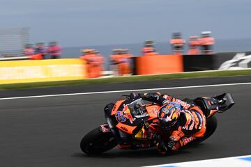 Jack Miller, que corría en casa, durante la carrera del Gran Premio de Australia de MotoGP disputado en el circuito Phillip Island.