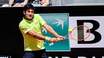Cristian Garin (CHI) during the quarter finals against Alexander Zverev (GER) of the ATP Master 1000 Internazionali BNL D'Italia tournament at Foro Italico on May 13, 2022 (Photo by Fabrizio Corradetti/LiveMedia/NurPhoto via Getty Images)