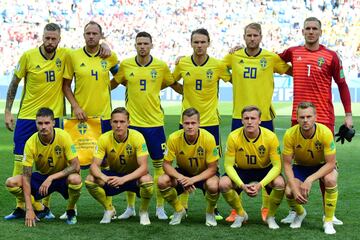 Formación inicial de la selección de Suecia. 
