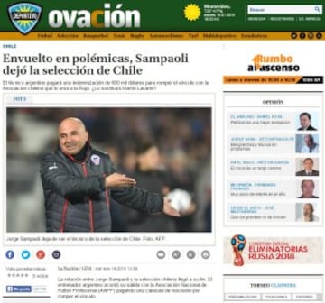 Las reacciones de la prensa por la salida de Sampaoli